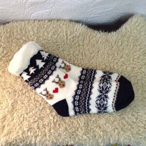 NWT Fluffy Christmas & Slipper Gripper Socks, (LOT) Fits Most, Warm, Cozy, Cute